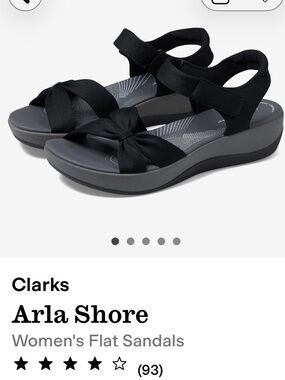 Clarks Cloudsteppers Women’s Arla Shore Comfort Sandals Sz 10M Blk/Grey VG!